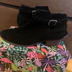 G.H. Bass & Co. Black Ankle Boots with Braided Detail